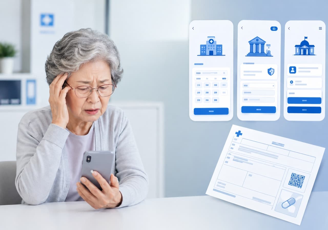 효자손 사용 장면 병원·은행·공공 앱이 헷갈릴 때